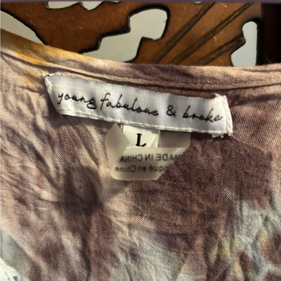 YFB x Revolve Dawn Maxi Prairie Dress Gold Purple Blue Venus Size Large - Picture 3 of 3